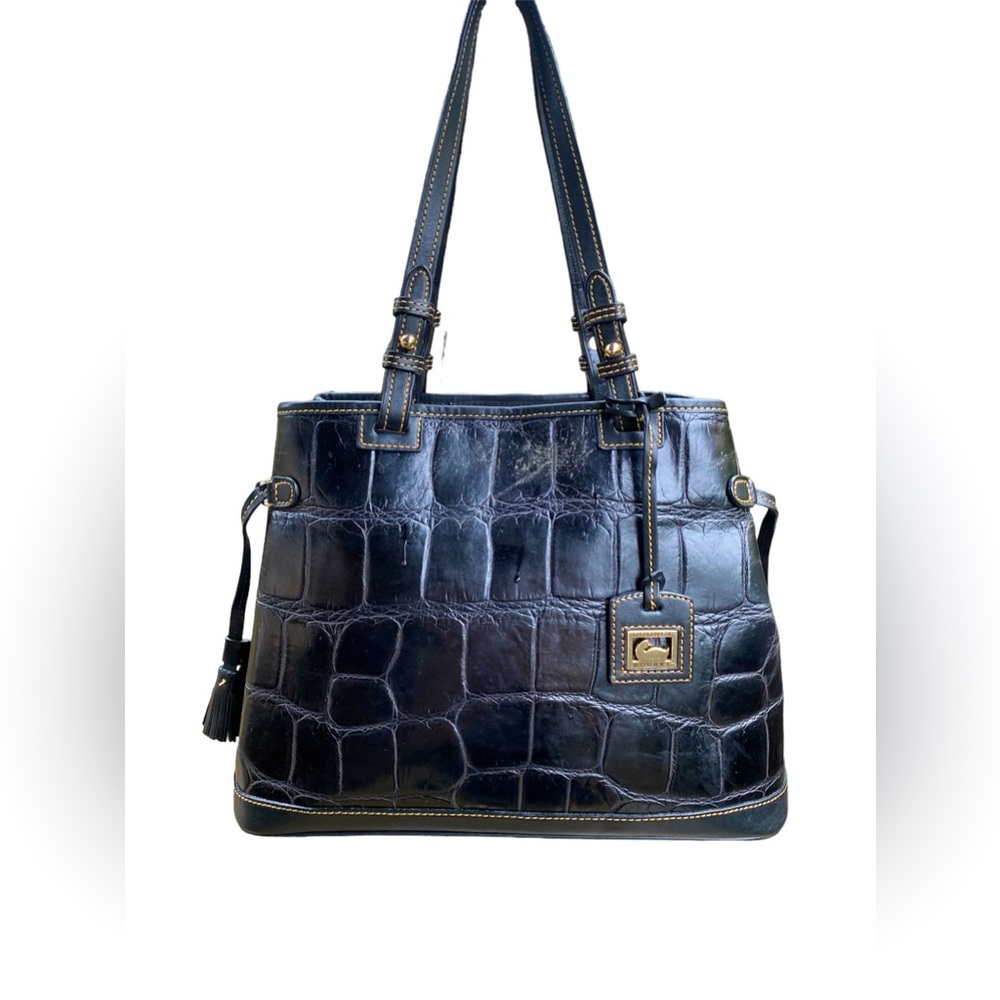 Dooney & Bourke Croco Fino Satchel Vintage Collectors Bag - Picture 1 of 8